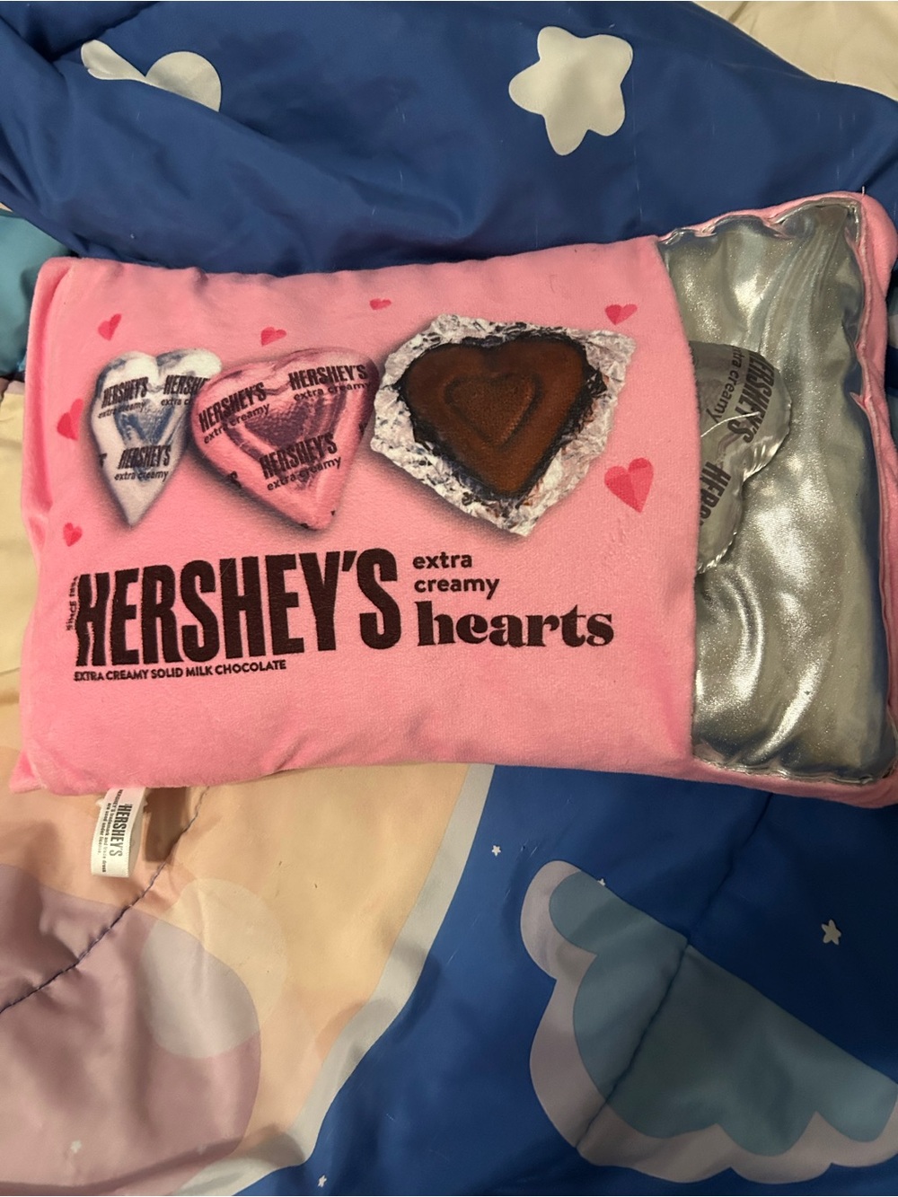 HERSHEY'S Pink Extra Creamy Hearts Decorative Pillow